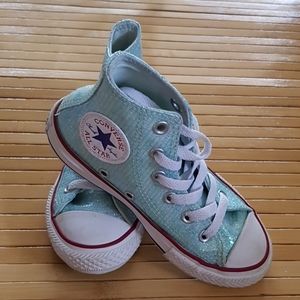 aqua glitter converse